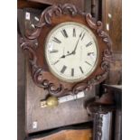 Edward Eustance, Clifton, Victorian mahogany cased wall clock with single fusee movement and an