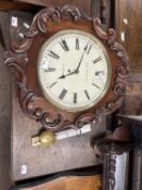 Edward Eustance, Clifton, Victorian mahogany cased wall clock with single fusee movement and an