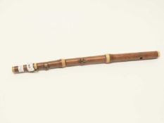 19th Century box wood flute by Key of London, Charing Cross, 52cm long