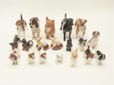 Tray containing a quantity of dog figurines mainly Beswick (19)