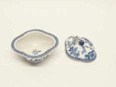 Bow porcelain tureen and cover of lobed shape decorated with the desireable residence pattern (a/f)