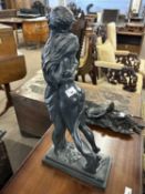 Austin Sculptures - Figural group of embracing lovers, 56cm high
