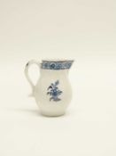 Lowestoft porcelain sparrow beak circa 1765 with blue and white decoration and moulded floral