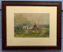 Attributed to Irish School (circa, 20th century), a traveller with stationary pony and cart engage