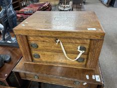 Harrods Ltd, Knightsbridge, London - An early 20th Century oak cutlery canteen, lacking contents,