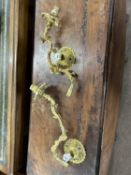 Pair of gilt metal foliate formed wall sconces approx 35cm wide