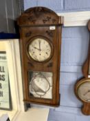 Early 20th Century continental wall clock, the silvered dial signed Le Cateau, 85cm high