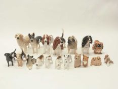 Group of china dog figurines, Beswick and Royal Doulton including Doulton figure of a Spaniel HN1036