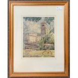 Continental School (20th century) Lugano, Switzerland, watercolour, signed and dated 1948, 8.5x10.