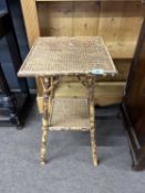 Late 19th Century bamboo two tiered occasional table or plant stand, 71cm high