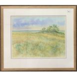 John Hurst (British, 20th century) 'Poppyland towards the Sea, Cley Norfolk', watercolour,