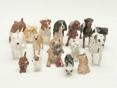 Tray containing a quantity of dogs, various breeds, mainly Beswick and Royal Doulton (16)