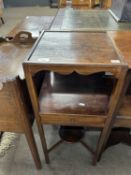 Small Georgian mahogany square formed former wash stand with single freize drawer and X formed base,