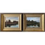 Mark Edwin Dockree (fl.1856-1890), "Wroxham Broad" and "Barton Broad", oil on board, signed, 11x8.