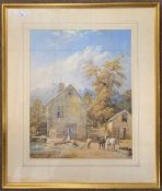 George Pyne (British,1800-1884), Grenofen Mill, Devon, watercolour, inscribed 1838 on verso, 17x21.