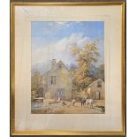 George Pyne (British,1800-1884), Grenofen Mill, Devon, watercolour, inscribed 1838 on verso, 17x21.