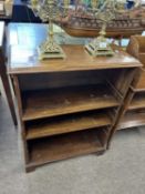 A small mahogany open front bookcase cabinet, 60cm wide
