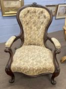 A Victorian open frame grandfathers chair