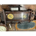Large late 19th Century Vienna style wall clock set in a mahogany case with detachable pediment