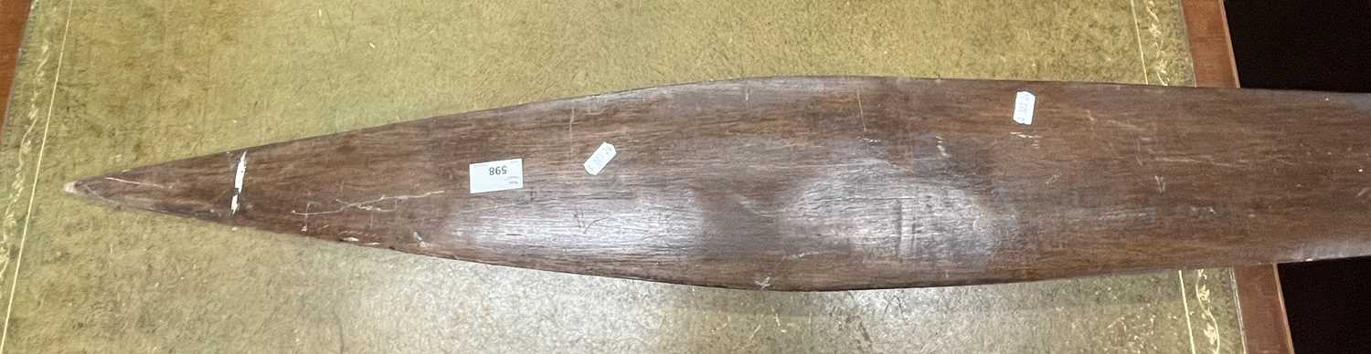 Ethnographica Interest - A large wooden tribal paddle, approx 185cm long, max 16cm wide - Image 2 of 39