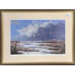 Shirley Carnt (British, 20th century), A winter landscape, giclee in colours, signed in pencil to