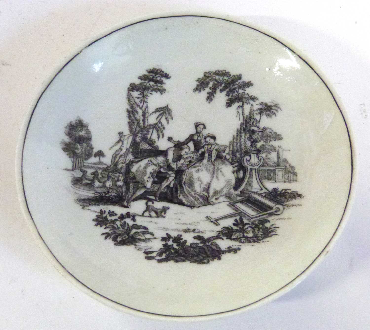 A Worcester tea bowl and saucer with matching cup, all printed with the L'amore print - Image 2 of 6