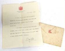 A letter from late Queen Elizabeth II with original envelope addressed to Mr R Humphrey, signed