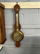 A Georgian mahogany cased barometer, the silvered dial signed F Molton, St Lawrence Steps,