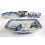 A group of 18th/19th Century Chinese tea wares including a tea bowl and saucer, small dish, two