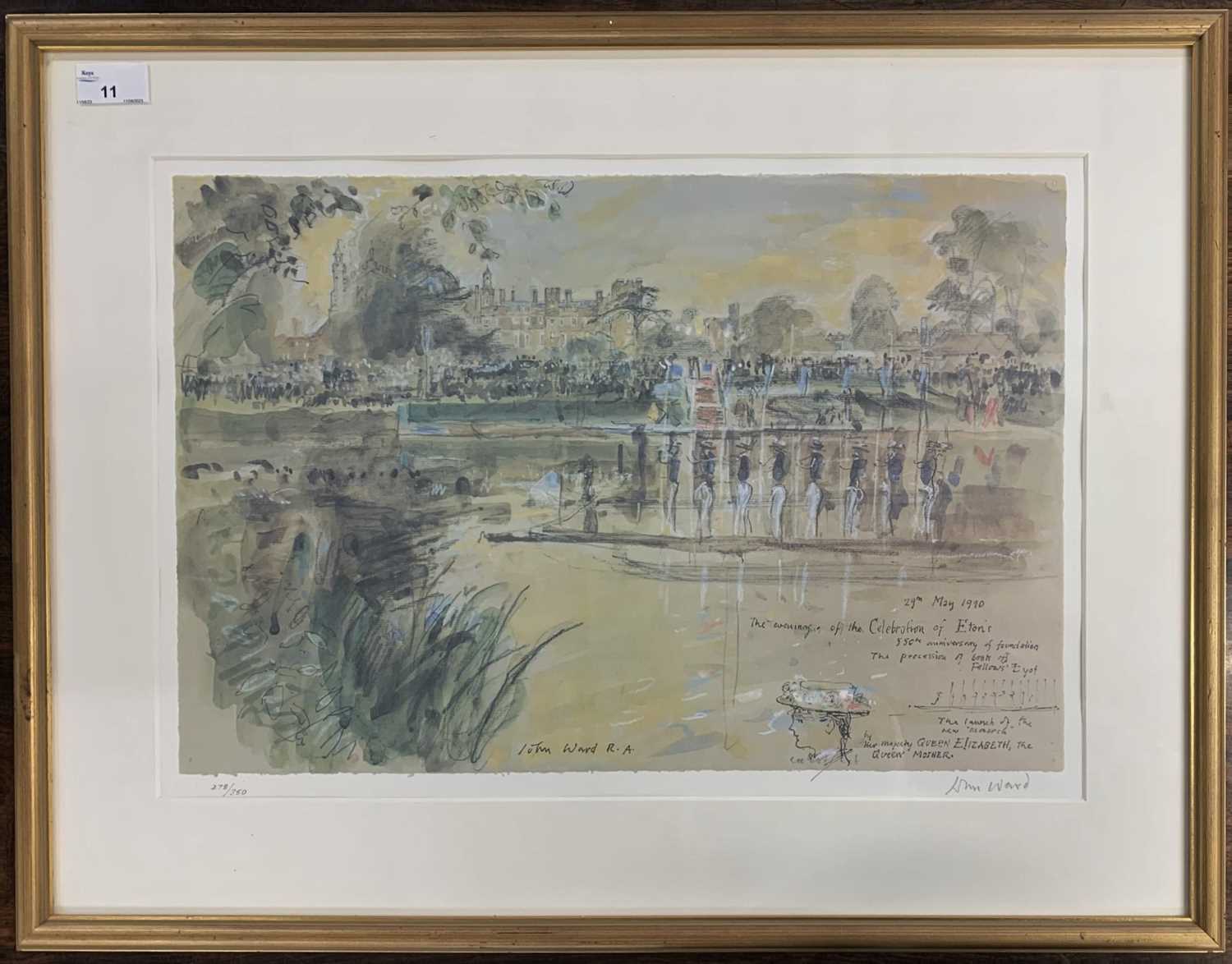 John Ward RA ( British,1917-2007), Celebration of Eton's 550th anniversary, limited edition print,