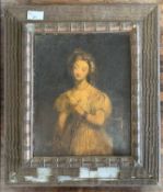 In the manner of John Hoppner RA (1758-1810), Portrait of lady, oil on board, 23x29cm, framed.