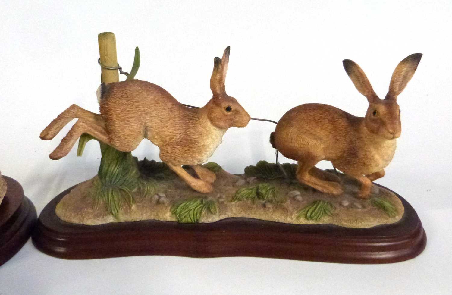 A Border Fine Arts model of running hares together with a Border Fine Arts foxhound, both figures - Image 2 of 5