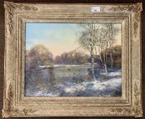 Clive Madgwick RBA (british,1934-2005) Winter landscape, oil on canvas, signed, 33x44cm, framed