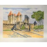 Eric Rogers, Carcassone, lithograph in colours, artist's proof, signed in pencil, 52x69cm, unframed