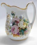 Devon Masonic interest - A large Bridgwood floral decorated jug - Marked to front Samuel Albert