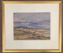 Alexander Fraser (Scottish, 1827-1899), coastline scene with sand dunes and figures, watercolour,