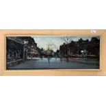 Leonard Kingwood (British / Cornish, 20th century), Parisian street scene, oil on board, framed,