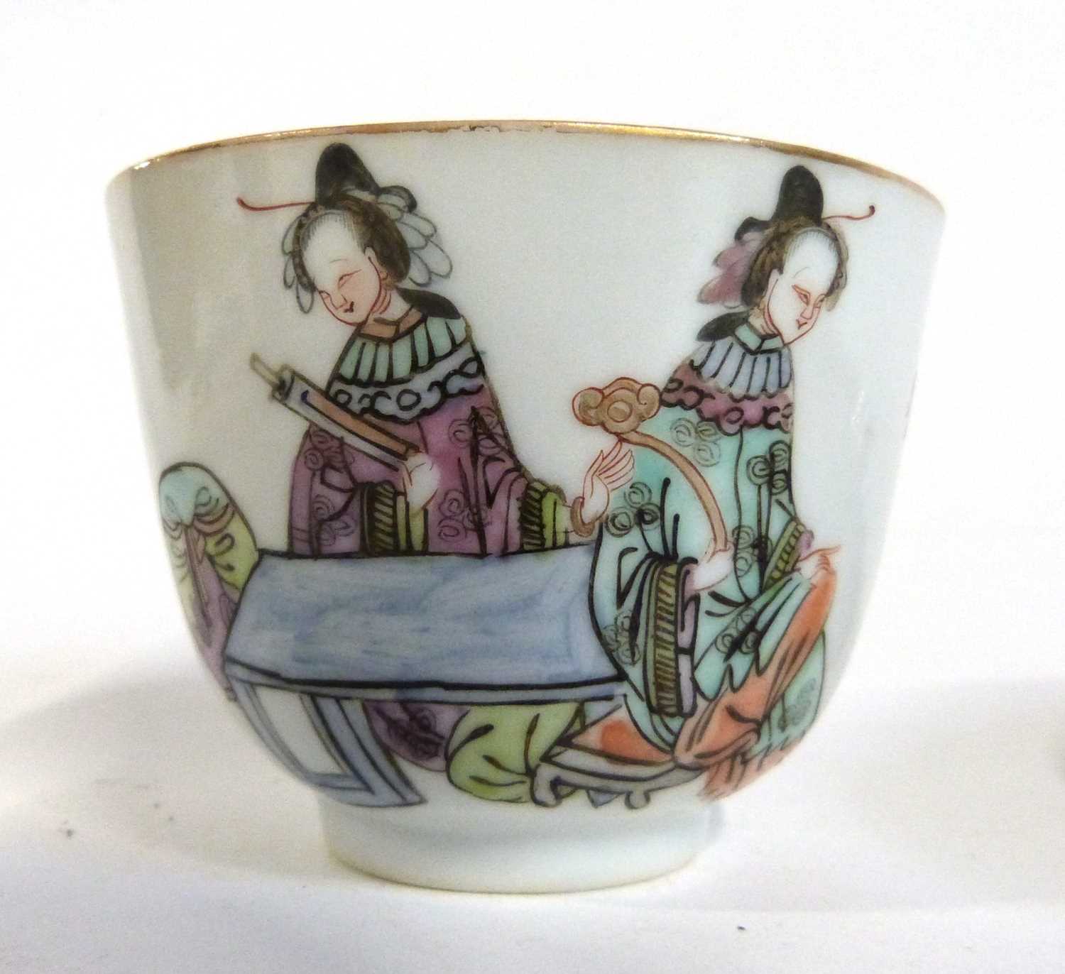 19th Century Chinese beaker with polychrome decoration together with a 18th Century Chinese - Image 2 of 12