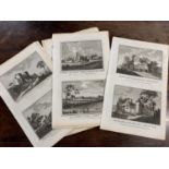 Approx.35 assorted copper plate engravings, predominantly topographical, including Beeston Castle;