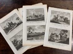 Approx.35 assorted copper plate engravings, predominantly topographical, including Beeston Castle;
