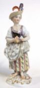 A 20th Century Meissen model of a young girl, 16cm high (minor losses)