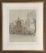 Cecil Aldin (1870-1935), Eton Chapel, photolithograph, signed and numbered 94 in pencil, 33x43cm,