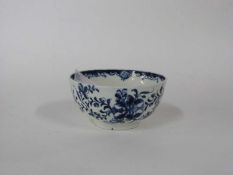Worcester porcelain slop bowl with a painted floral design