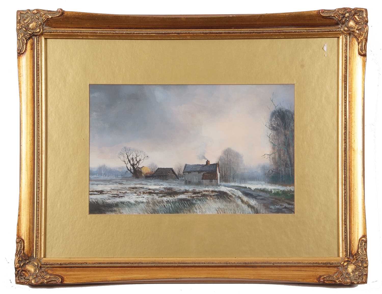 Alfred W. Saunders (British,1908-1986), "Depth of Winter", oil on board, signed, inscribed on