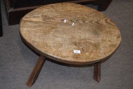 Jack Grimble of Cromer - An oval oak coffee table, 68cm wide