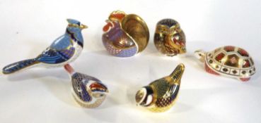 Group of Royal Crown Derby Paperweights