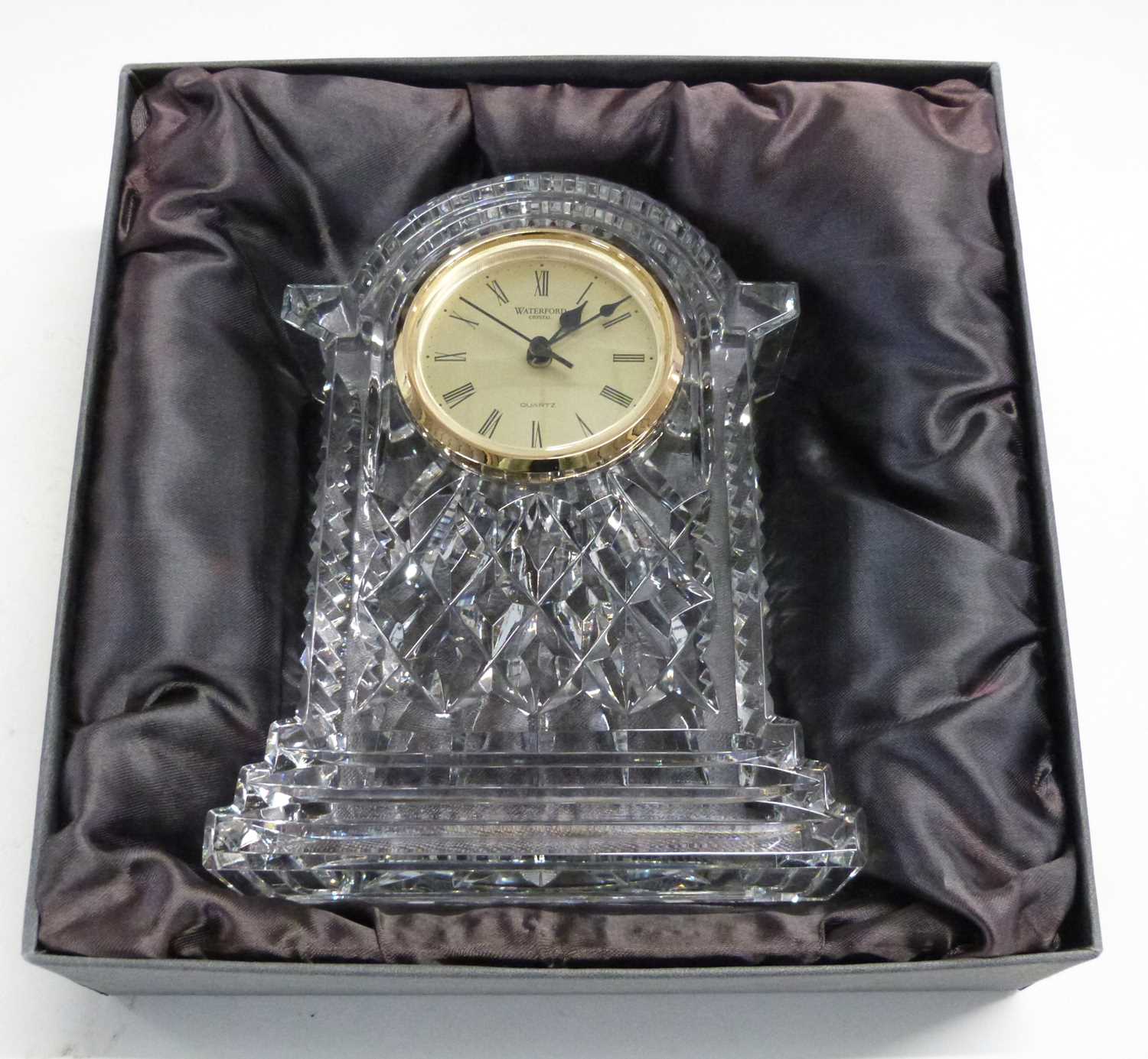 A Waterford Crystal clock in original box with instructions