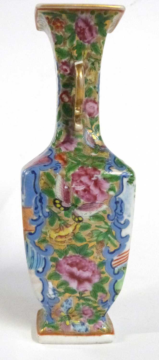 A 19th Century Cantonese porcelain vase of quatrelobe form decorated with Chinese figures (one - Image 5 of 8