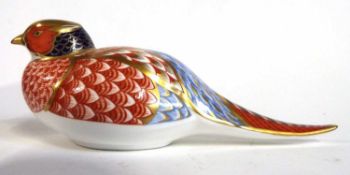 A Royal Crown Derby paperweight figure of a pigeon or dove with gold stopper in original box