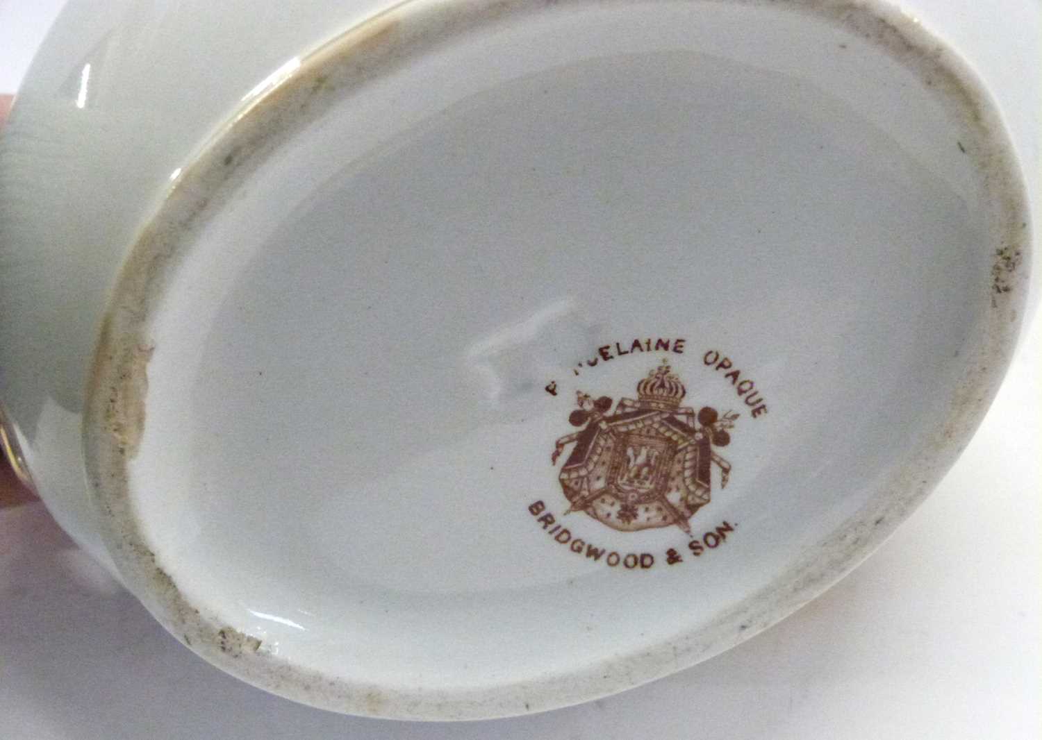 Devon Masonic interest - A large Bridgwood floral decorated jug - Marked to front Samuel Albert - Image 6 of 6